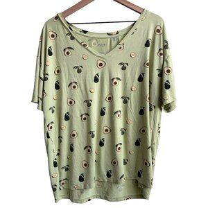 Kyte Baby Avacado Pear Shirt Women's pajama shirt Large Bamboo